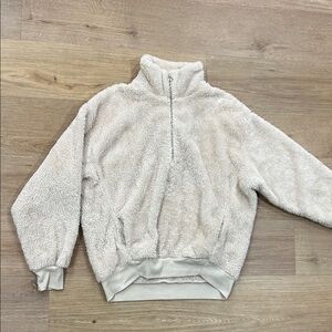 Express Cream Fleece Half-Zip Pullover